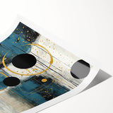 Abstract wall art print showcasing vibrant, multicolored strokes on a textured background, perfect for modern interior decor. The rolled canvas design is ideal for easy framing and display in contemporary spaces.