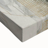 Vibrant close-up of abstract strokes wall art on stretched canvas, showcasing bold colors and dynamic patterns, perfect for modern home decor.