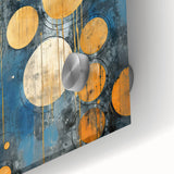 Close-up of abstract strokes wall art on acrylic glass, showcasing vibrant colors and intricate designs, perfect for modern home decor and artistic expression.