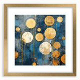 Abstract strokes wall art framed in gold with a matte finish, showcasing vibrant colors and dynamic patterns, perfect for modern home decor.