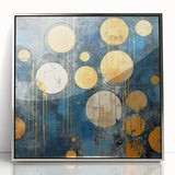 Framed abstract wall art featuring silver acrylic strokes, elegantly displayed in a modern frame, perfect for contemporary home decor. Ideal for adding sophistication to living spaces.