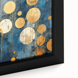 Close-up of an abstract strokes wall art design on a framed canvas, featuring vibrant colors and dynamic brushstrokes, perfect for modern home decor.