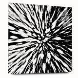 Black and White Abstract Art - Explosive Burst Monochrome Design