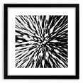 Black and White Abstract Art - Explosive Burst Monochrome Design