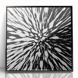 Black and White Abstract Art - Explosive Burst Monochrome Design