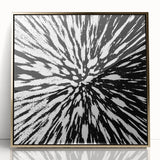 Black and White Abstract Art - Explosive Burst Monochrome Design
