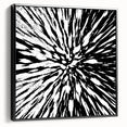 Black and White Abstract Art - Explosive Burst Monochrome Design