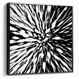 Black and White Abstract Art - Explosive Burst Monochrome Design