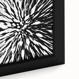Black and White Abstract Art - Explosive Burst Monochrome Design
