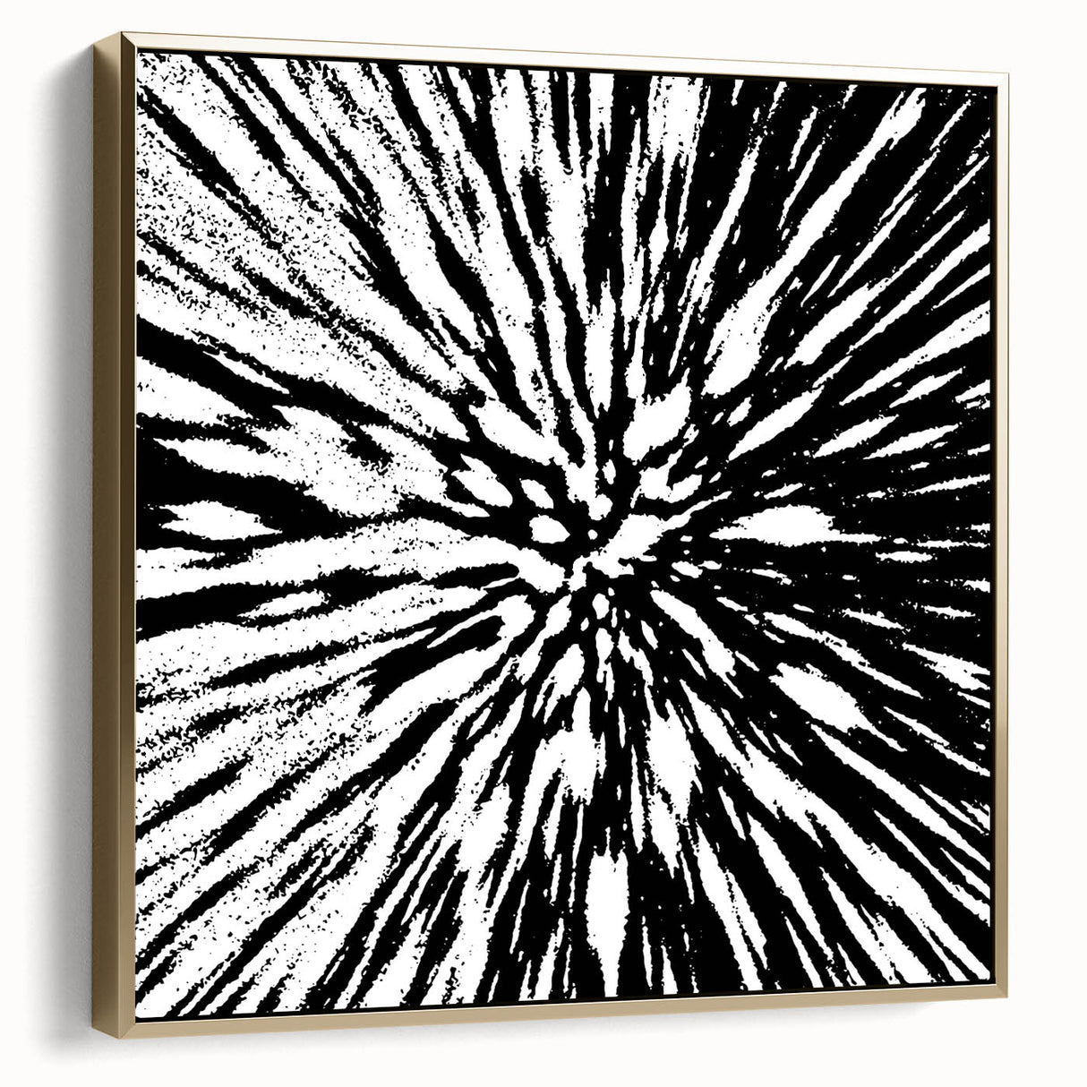 Black and White Abstract Art - Explosive Burst Monochrome Design