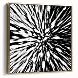 Black and White Abstract Art - Explosive Burst Monochrome Design