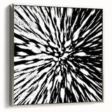 Black and White Abstract Art - Explosive Burst Monochrome Design