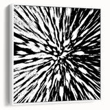 Black and White Abstract Art - Explosive Burst Monochrome Design