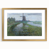 Modern Wall Art - Moonlit Landscape with Dutch Windmill