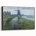 Modern Wall Art - Moonlit Landscape with Dutch Windmill
