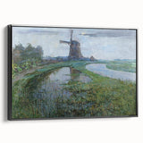 Modern Wall Art - Moonlit Landscape with Dutch Windmill