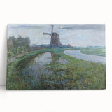 Modern Wall Art - Moonlit Landscape with Dutch Windmill
