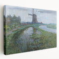 Modern Wall Art - Moonlit Landscape with Dutch Windmill