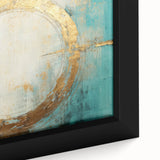Close-up of abstract strokes wall art on a framed canvas, showcasing vibrant colors and intricate textures, perfect for modern home decor. Ideal for adding a contemporary touch to any room.