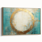 Framed canvas wall art showcasing abstract gold strokes on a textured background, ideal for modern home decor, enhancing aesthetics and style.