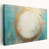 Abstract strokes wall art in vibrant colors, featuring layered textures and dynamic lines on a stretched canvas, displayed from a side view for depth perception.