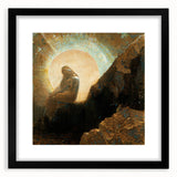 Modern Wall Art: Enigmatic Melancholy in Golden Tones