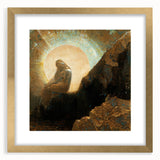 Modern Wall Art: Enigmatic Melancholy in Golden Tones