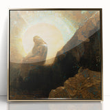 Modern Wall Art: Enigmatic Melancholy in Golden Tones