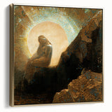 Modern Wall Art: Enigmatic Melancholy in Golden Tones