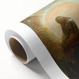 Modern Wall Art: Enigmatic Melancholy in Golden Tones