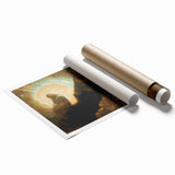 Modern Wall Art: Enigmatic Melancholy in Golden Tones