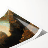 Modern Wall Art: Enigmatic Melancholy in Golden Tones