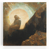 Modern Wall Art: Enigmatic Melancholy in Golden Tones
