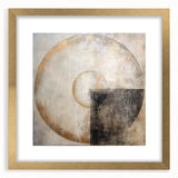 Abstract wall art featuring bold, colorful strokes in a gold frame with matting, perfect for modern home decor. This piece adds a vibrant touch to any living space.