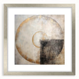 Abstract wall art featuring colorful strokes in a silver frame with a mat, showcasing a modern artistic design ideal for contemporary home decor.