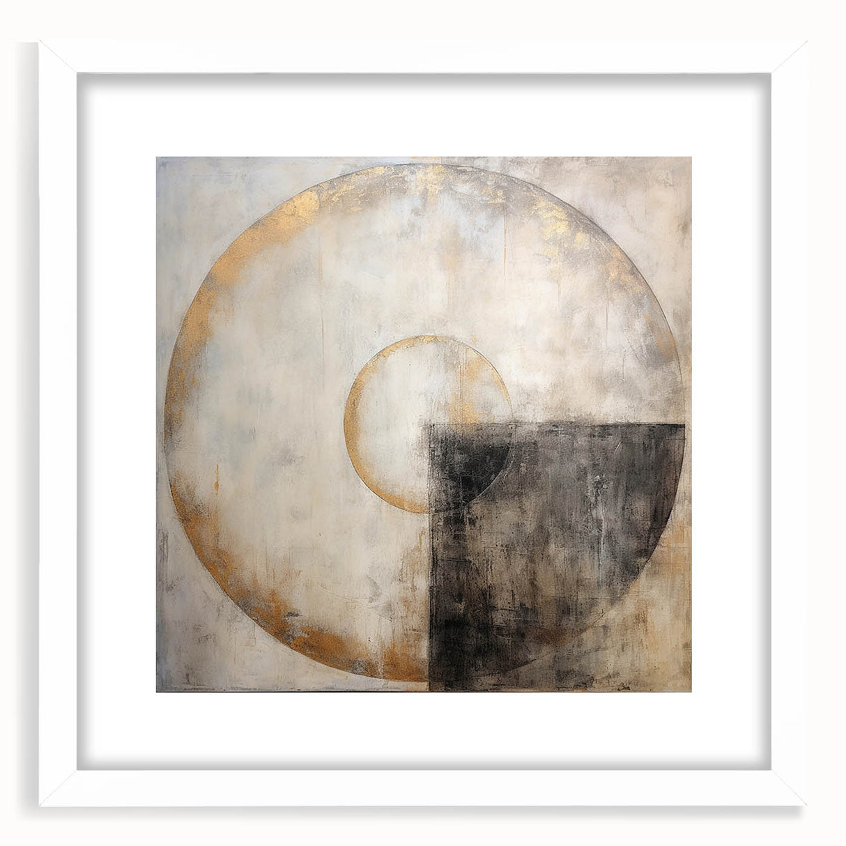 Abstract wall art featuring colorful strokes in a modern design, framed with a white mat. Ideal for contemporary home decor, adding vibrancy to any space.
