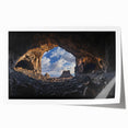 Stunning rolled print of abstract cave landscapes, showcasing earthy tones and intricate textures, elegantly packaged in a protective cardboard tube for easy display.