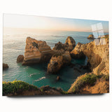 Acrylic glass artwork showcasing a stunning landscape of majestic cliffs, viewed from the side. This vibrant piece captures natural beauty, perfect for modern home decor.