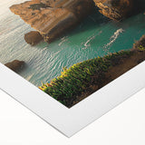 Stunning rolled canvas print depicting dramatic cliffs and vibrant landscapes, showcasing rich colors and intricate details, perfect for enhancing home decor.