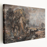 Famous Romantic Era Art: Dedham Lock by John Constable