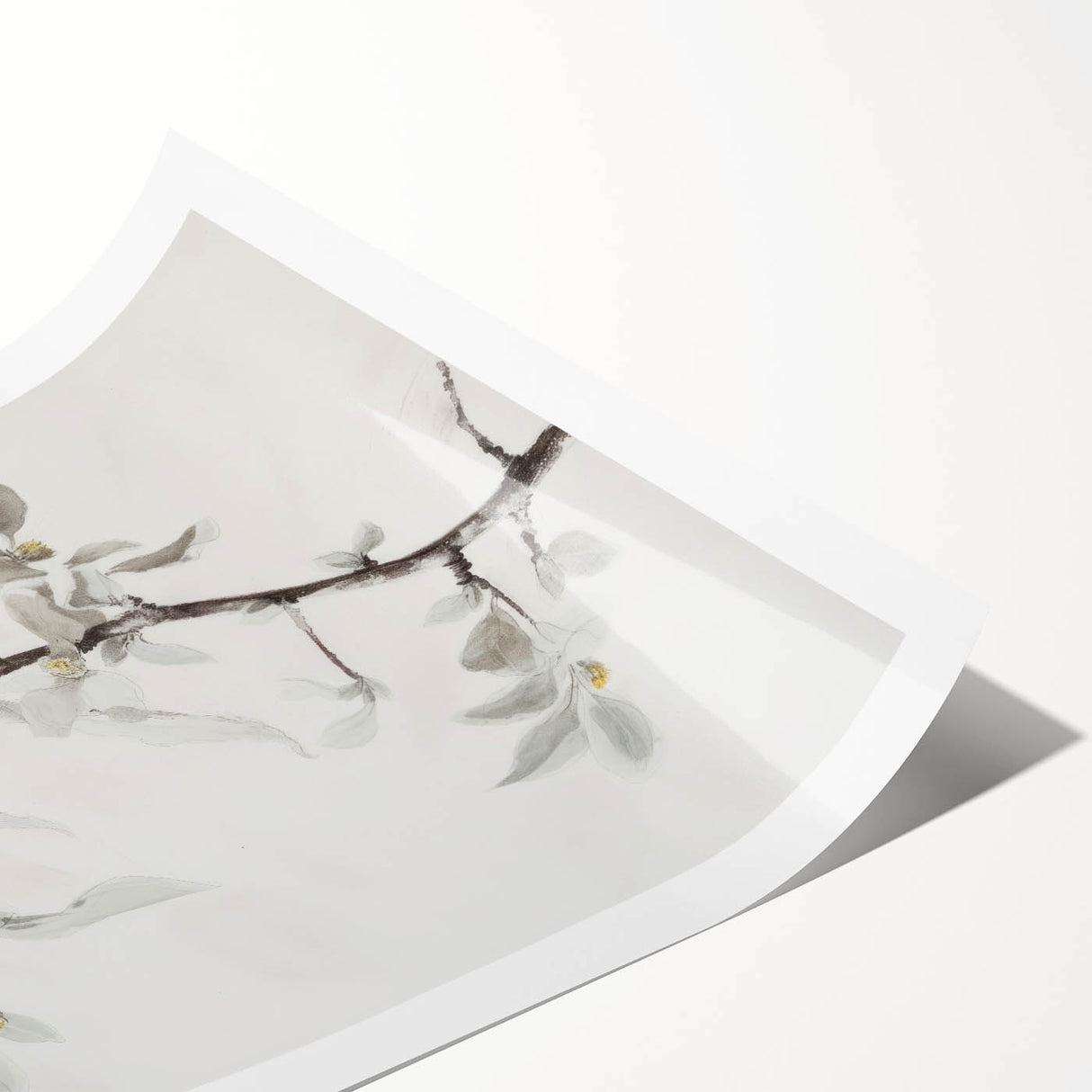 Minimalist Floral Branch - Contemporary Living Room Wall Art