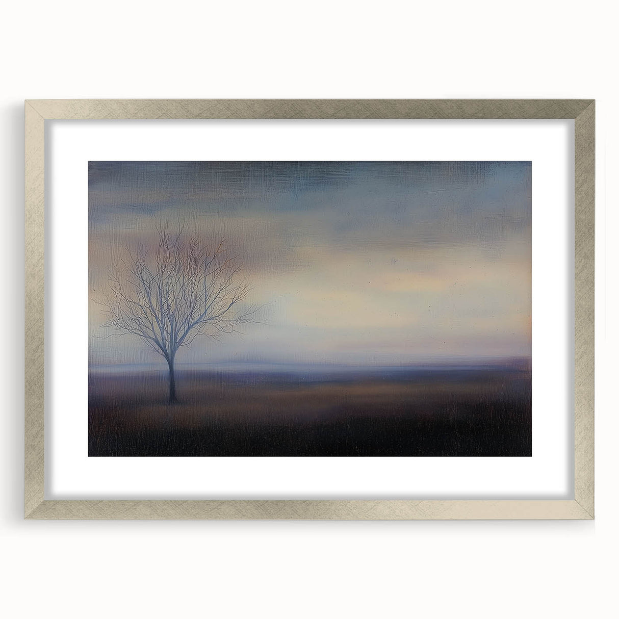 Office Art Prints - Serene Lone Tree Landscape Canvas Decor