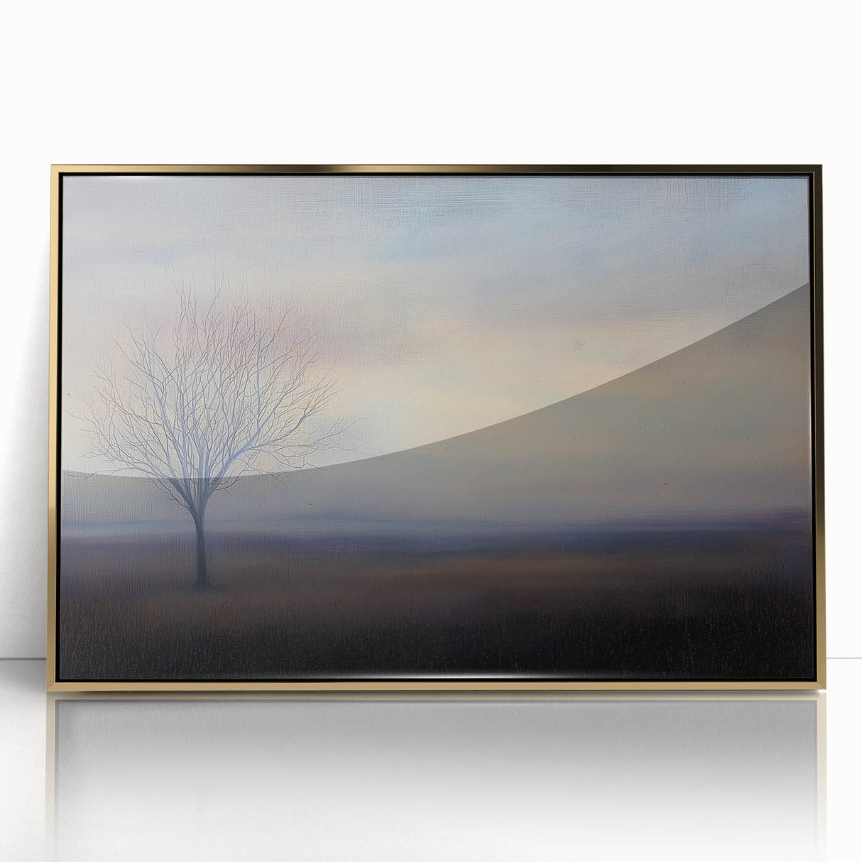 Office Art Prints - Serene Lone Tree Landscape Canvas Decor