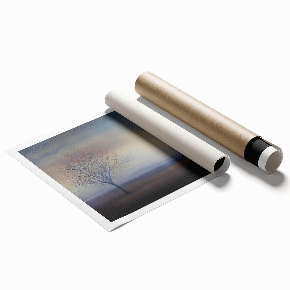 Office Art Prints - Serene Lone Tree Landscape Canvas Decor