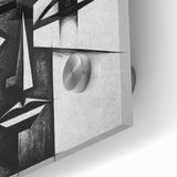 Close-up of vibrant abstract figurative wall art on acrylic glass, showcasing intricate textures and bold colors, perfect for modern home décor.