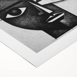 Abstract figurative wall art on rolled canvas showcasing vibrant colors and dynamic shapes, perfect for modern decor. The artwork blends contemporary design with artistic expression, suitable for enhancing any living space.