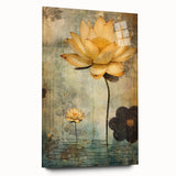 Abstract floral wall art displayed in a sleek acrylic glass frame, showcasing vibrant colors and intricate designs, perfect for modern home decor.