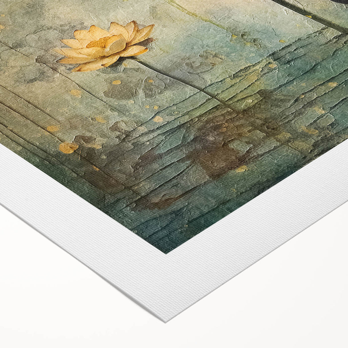 Abstract floral wall art on rolled canvas showcasing vibrant colors and intricate designs, ideal for modern home decor, presented in a protective cardboard tube.