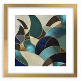 Abstract geometric frame with a gold finish, showcasing a modern and elegant design. Perfect for enhancing contemporary decor and art displays.