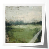 Abstract landscape wall art print showcasing vibrant colors and dynamic shapes, presented in a glossy finish, perfect for modern home décor.